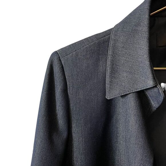 Kasper Denim Type Open Front Blazer Size 8 - Picture 3 of 10